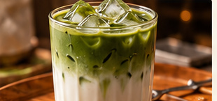 冰抹茶拿铁的AI概念视觉，非实拍